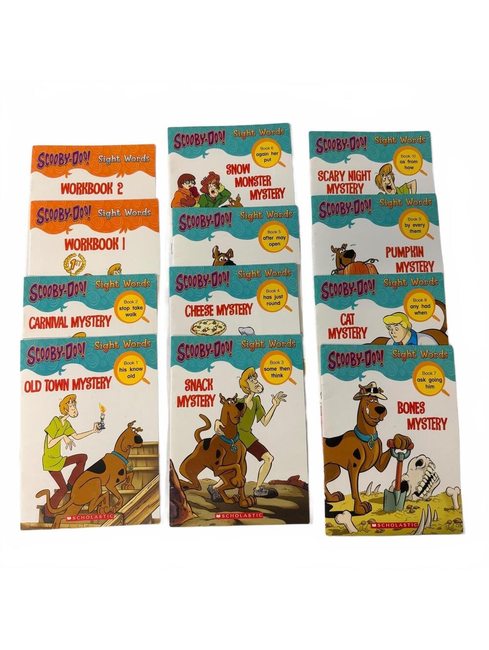 Scooby-Doo! Sight Words Book Set - 12 Books Including Workbooks Mystery Theme